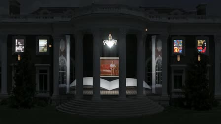Artistic Image Designs 2D/3D Animation For Projection Showcased At The Chattanooga RiverRocks Festival That Interacts With The Façade Of The Hunter Museum