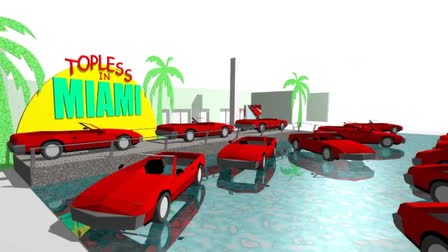 Display Exhibit 2012 Miami International Auto Show "Topless in Miami" Design by Joe Saitta.
