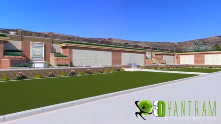 3d Exterior walkthrough ( Architectural Animation ) for courts of Abraham, California, USA